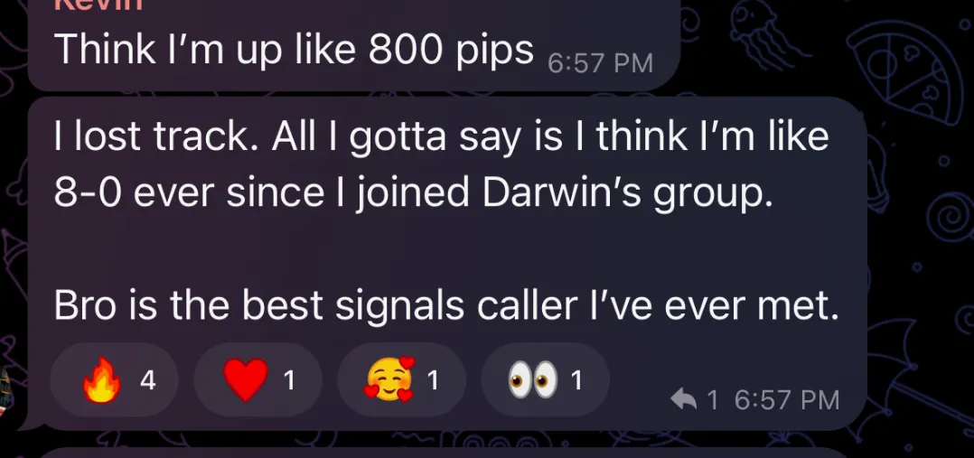 Member testimonial: I think I'm like 8-0 ever since I joined Darwin's group. Bro is the best signals caller I've ever met.